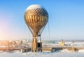 Monument to Jules Verne in a balloon  in Nizhny Novgorod Royalty Free Stock Photo